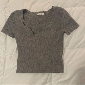 PacSun LA Hearts Grey Knit Crop Top (M)